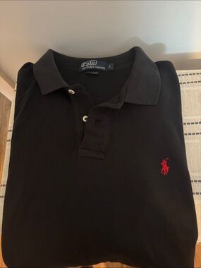 Polo by Ralph Lauren Black Polo Shirt with Red Pony Logo